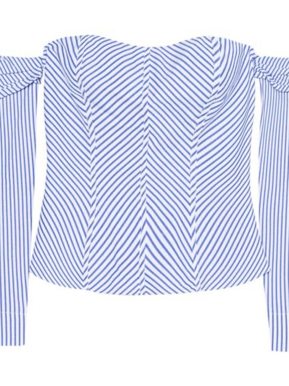 Petersyn Blue & White Striped Off-Shoulder Blouse